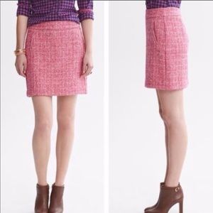 Banana Republic Parrot Pink Tweed Skirt